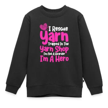 Stricken Stricken Liebhaber Stricken Geschenk - Kinder Premium Organic Sweatshirt - Schwarz - Vorne - AI Model Kid Female (0cm)