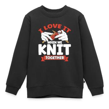 Stricken Stricken Stricken Liebhaber Geschenk - Kinder Premium Organic Sweatshirt - Schwarz - Vorne - AI Model Kid Female (0cm)