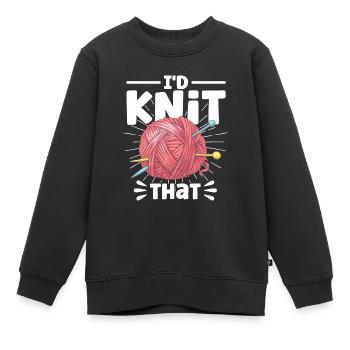 Stricken Stoff Stricken Stricken Geschenk - Kinder Premium Organic Sweatshirt - Schwarz - Vorne - AI Model Kid Female (0cm)