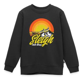 Traîneaux de course de chiens traîneaux - Sweat Premium enfant bio - noir - Devant - AI Model Kid Female (0cm)