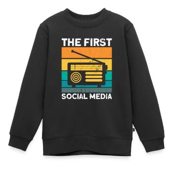 Radioamateur Code Morse émission radio amateur Gesche - Sweat Premium enfant bio - noir - Devant - AI Model Kid Female (0cm)