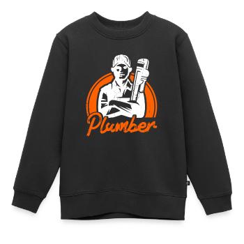 Robinetterie sanitaire commerciale Plombiers - Sweat Premium enfant bio - noir - Devant - AI Model Kid Female (0cm)