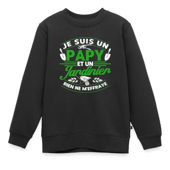 Gärtner Schrebergarten Gartenarbeit Geschenk - Kinder Premium Organic Sweatshirt - Schwarz - Vorne - AI Model Kid Female (0cm)