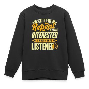 Humour noir Sarcasme Ironie Cadeau - Sweat Premium enfant bio - noir - Devant - AI Model Kid Female (0cm)