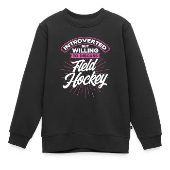 Feldhockey Hallen Feldhockey Feldhockey Spieler Ge - Kinder Premium Organic Sweatshirt - Schwarz - Vorne - AI Model Kid Female (0cm)