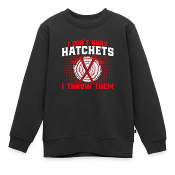 Axtwerfen Wettbewerbe im Axtwerfen Äxte werfen Ges - Kinder Premium Organic Sweatshirt - Schwarz - Vorne - AI Model Kid Female (0cm)