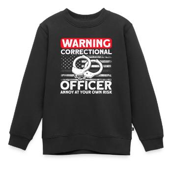 Menottes Gardien de prison Agent correctionnel - Sweat Premium enfant bio - noir - Devant - AI Model Kid Female (0cm)