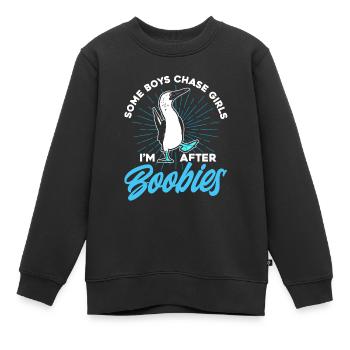 Vogelbeobachter Seevogel Tölpelvogel Geschenk - Kinder Premium Organic Sweatshirt - Schwarz - Vorne - AI Model Kid Female (0cm)
