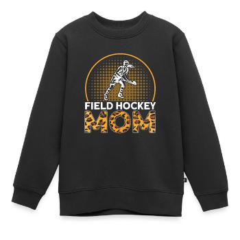 Feldhockey Mama Feldhockey Geschenk - Kinder Premium Organic Sweatshirt - Schwarz - Vorne - AI Model Kid Female (0cm)