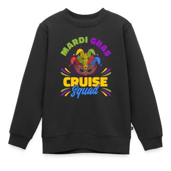 Mardi Gras Cruise Squad Mardi Gras Cadeau - Sweat Premium enfant bio - noir - Devant - AI Model Kid Female (0cm)