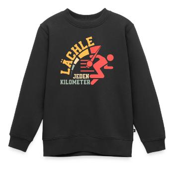 Lächle jeden Kilometer Joggen Laufen - Kinder Premium Organic Sweatshirt - Schwarz - Vorne - AI Model Kid Female (0cm)
