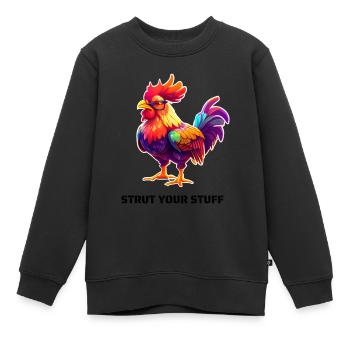 STRUT YOUR STUFF - Kinder Premium Organic Sweatshirt - Schwarz - Vorne - AI Model Kid Female (0cm)