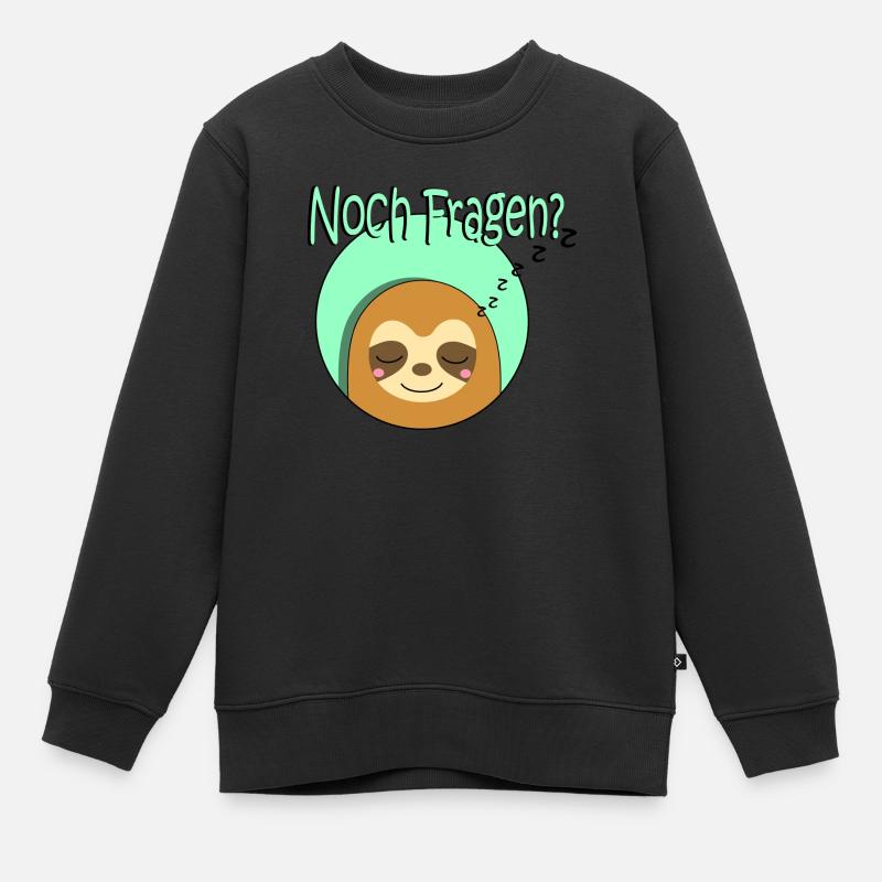 Noch Fragen? Faultier schläft...zzzZZZZ - Kinder Premium Organic Sweatshirt - Schwarz