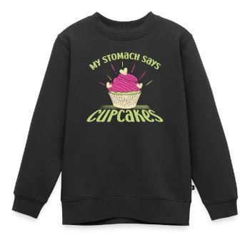 Mon estomac dit Cupcakes - Sweat Premium enfant bio - noir - Devant - AI Model Kid Female (0cm)