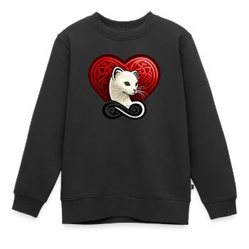 Coeur hermine charmante de bretagne - Sweat Premium enfant bio - noir - Devant - AI Model Kid Female (0cm)