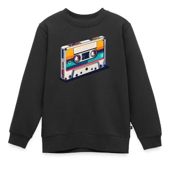 Retro-Musik auf Kassette - Kinder Premium Organic Sweatshirt - Schwarz - Vorne - AI Model Kid Female (0cm)