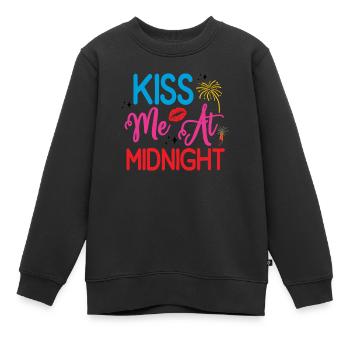 Embrasse-moi à minuit - Sweat Premium enfant bio - noir - Devant - AI Model Kid Female (0cm)
