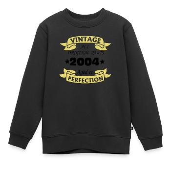 Jahrgang 2004 20 Jahre zur Perfektion gereift - Kinder Premium Organic Sweatshirt - Schwarz - Vorne - AI Model Kid Female (0cm)