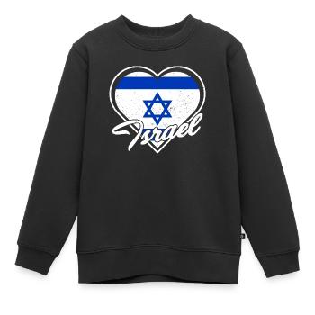 Jerusalem Davidstern Israel Flagge - Kinder Premium Organic Sweatshirt - Schwarz - Vorne - AI Model Kid Female (0cm)