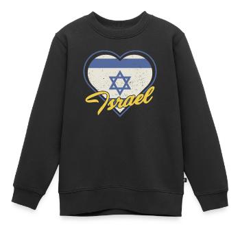Jerusalem Davidstern Israel Flagge - Kinder Premium Organic Sweatshirt - Schwarz - Vorne - AI Model Kid Female (0cm)