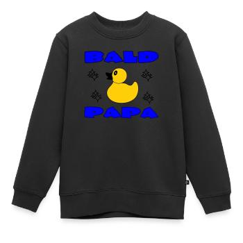 BALD PAPA - Kids Premium Organic Sweatshirt - black - Front - AI Model Kid Female (0cm)