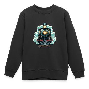 Dampflok für Kinder die Eisenbahn lieben - Kinder Premium Organic Sweatshirt - Schwarz - Vorne - AI Model Kid Female (0cm)