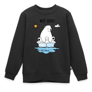 Ours polaire sur une banquise - Sweat Premium enfant bio - noir - Devant - AI Model Kid Female (0cm)