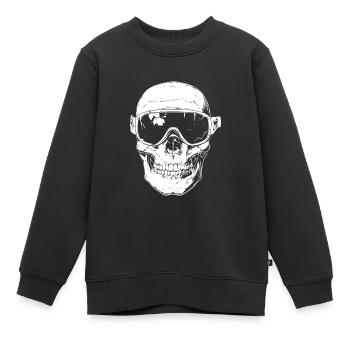 Ski Skibrille Totenkopf - Kinder Premium Organic Sweatshirt - Schwarz - Vorne - AI Model Kid Female (0cm)