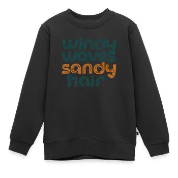 windy waves - Kinder Premium Organic Sweatshirt - Schwarz - Vorne - AI Model Kid Female (0cm)