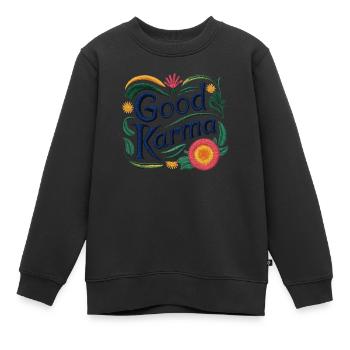 Gutes Karma - Kinder Premium Organic Sweatshirt - Schwarz - Vorne - AI Model Kid Female (0cm)