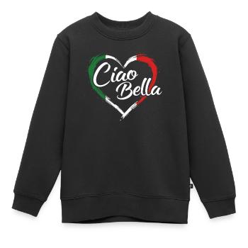 ITALIENISCH - Kinder Premium Organic Sweatshirt - Schwarz - Vorne - AI Model Kid Female (0cm)