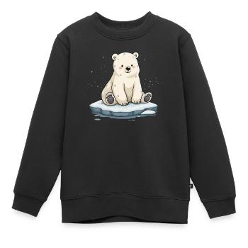 OURS EN PERCHE - Sweat Premium enfant bio - noir - Devant - AI Model Kid Female (0cm)