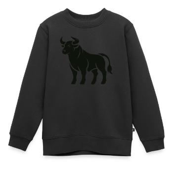 Stier - Kinder Premium Organic Sweatshirt - Schwarz - Vorne - AI Model Kid Female (0cm)