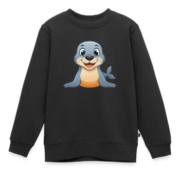 Robbchen – Que de joie ! - Sweat Premium enfant bio - noir - Devant - AI Model Kid Female (0cm)