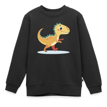 Wylpex: Der lächelnde T-Rex - Kinder Premium Organic Sweatshirt - Schwarz - Vorne - AI Model Kid Female (0cm)