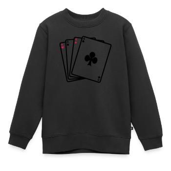 Poker - Karten - Kinder Premium Organic Sweatshirt - Schwarz - Vorne - AI Model Kid Female (0cm)