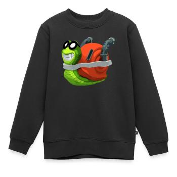 SchneckenMops - Sweat Premium enfant bio - noir - Devant - AI Model Kid Female (0cm)