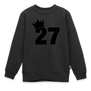 27_krone_f1 - Kinder Premium Organic Sweatshirt - Schwarz - Vorne - AI Model Kid Female (0cm)