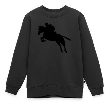 Springreiten Springreiterin - Kinder Premium Organic Sweatshirt - Schwarz - Vorne - AI Model Kid Female (0cm)