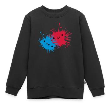 2 Suesse Kleckse - Kinder Premium Organic Sweatshirt - Schwarz - Vorne - AI Model Kid Female (0cm)