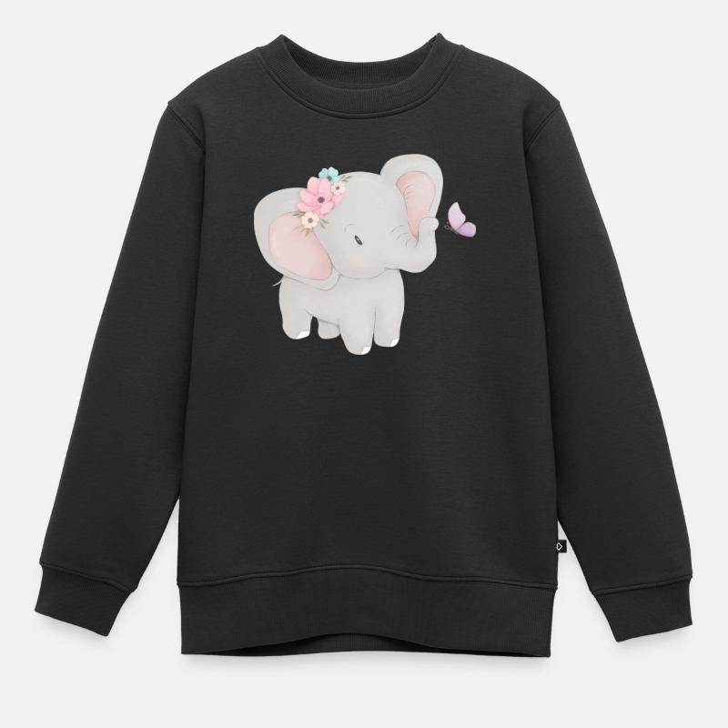 Bébé éléphant - Sweat Premium enfant bio - noir