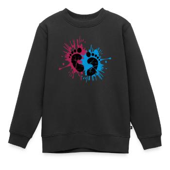 Tinte Baby Füße - Kinder Premium Organic Sweatshirt - Schwarz - Vorne - AI Model Kid Female (0cm)
