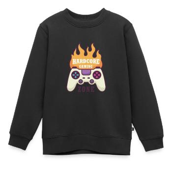 Gamepad on Fire - Kinder Premium Organic Sweatshirt - Schwarz - Vorne - AI Model Kid Female (0cm)