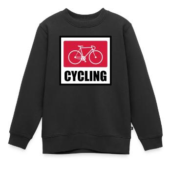 Radfahren - Radfahren - Kinder Premium Organic Sweatshirt - Schwarz - Vorne - AI Model Kid Female (0cm)