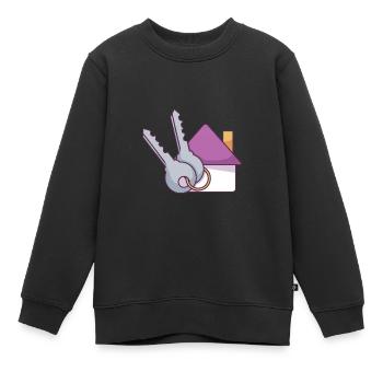 Hausschlüssel - Kinder Premium Organic Sweatshirt - Schwarz - Vorne - AI Model Kid Female (0cm)