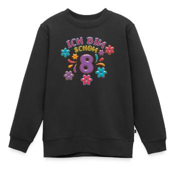 8 Jahre alt Geschenk 8. Geburtstag Ich bin schon 8 - Kinder Premium Organic Sweatshirt - Schwarz - Vorne - AI Model Kid Female (0cm)