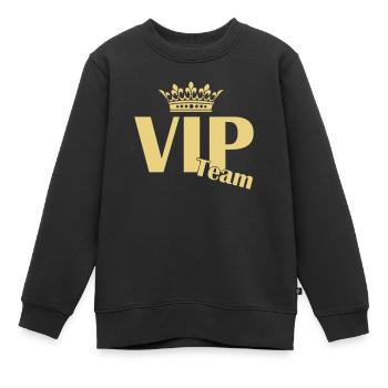 vip team - Kinder Premium Organic Sweatshirt - Schwarz - Vorne - AI Model Kid Female (0cm)