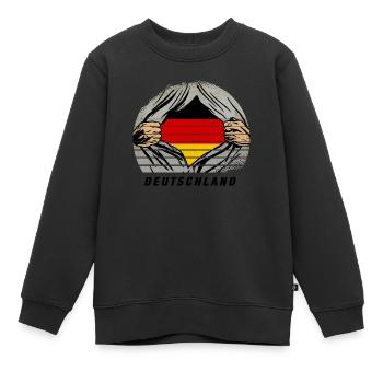 Allemagne Drapeau - Sweat Premium enfant bio - noir - Devant - AI Model Kid Female (0cm)