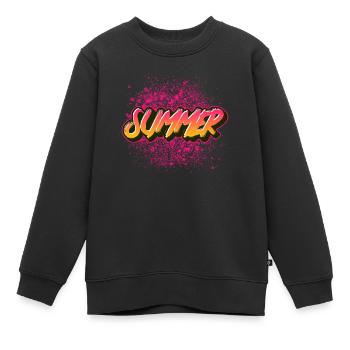Été d’été - Sweat Premium enfant bio - noir - Devant - AI Model Kid Female (0cm)