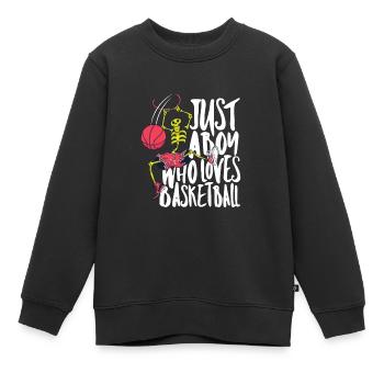 Un garçon qui aime le basket - Sweat Premium enfant bio - noir - Devant - AI Model Kid Female (0cm)